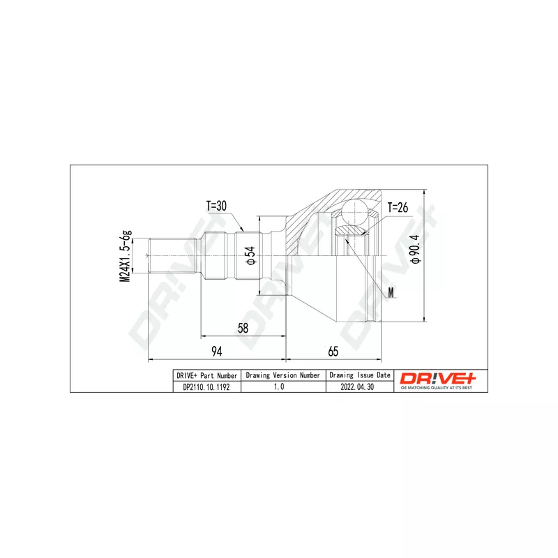 Embout de cardan avant (kit de réparation) Dr!ve+ DP2110.10.1192