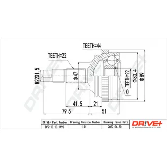 Embout de cardan avant (kit de réparation) Dr!ve+ DP2110.10.1195