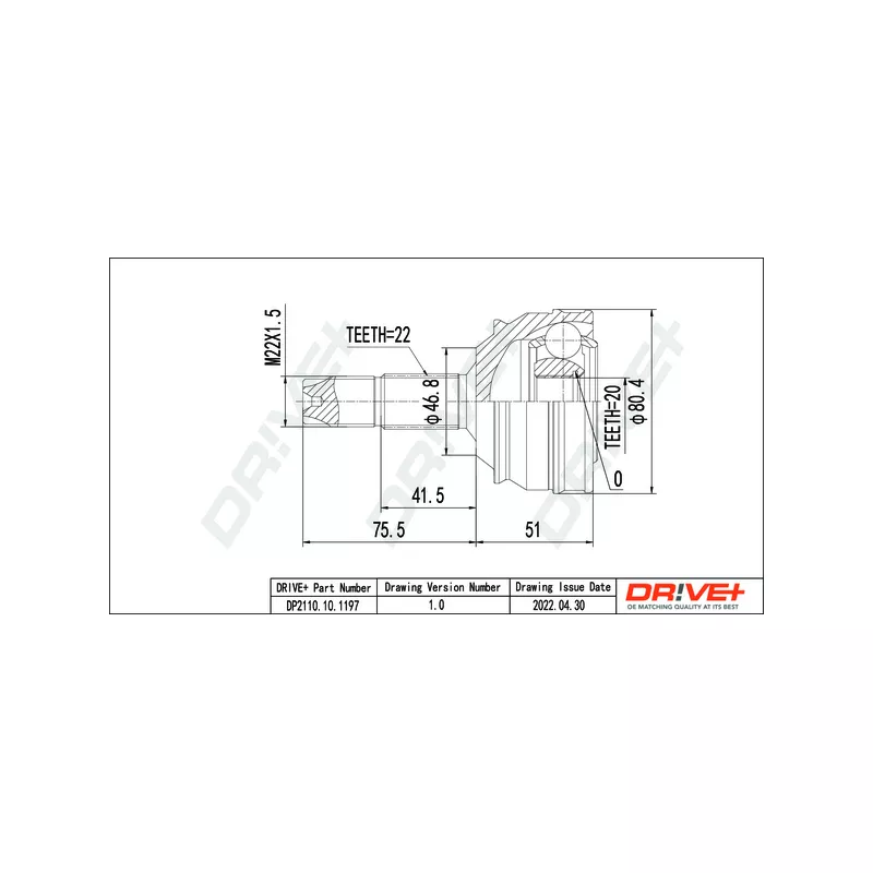 Embout de cardan avant (kit de réparation) Dr!ve+ DP2110.10.1197