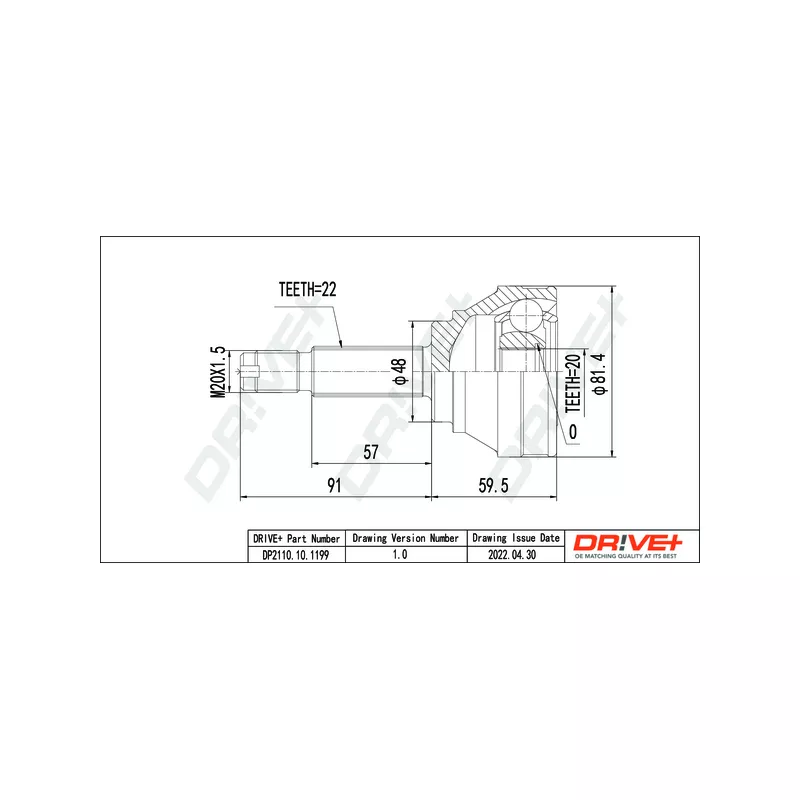 Embout de cardan avant (kit de réparation) Dr!ve+ DP2110.10.1199