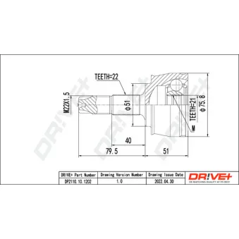Embout de cardan avant (kit de réparation) Dr!ve+