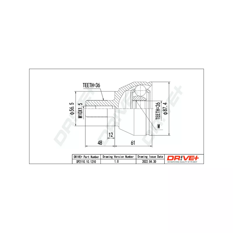 Embout de cardan avant (kit de réparation) Dr!ve+ DP2110.10.1210