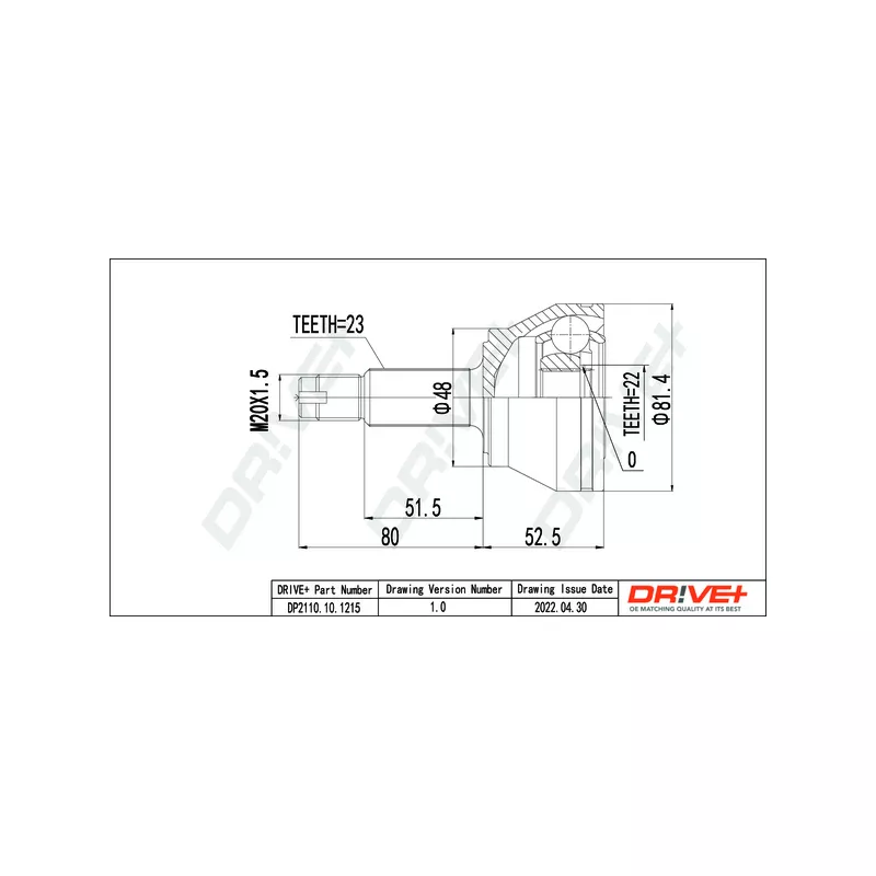 Embout de cardan avant (kit de réparation) Dr!ve+ DP2110.10.1215