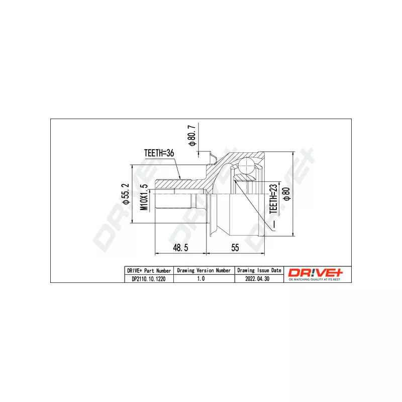 Embout de cardan avant (kit de réparation) Dr!ve+ DP2110.10.1220