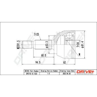 Embout de cardan avant (kit de réparation) Dr!ve+
