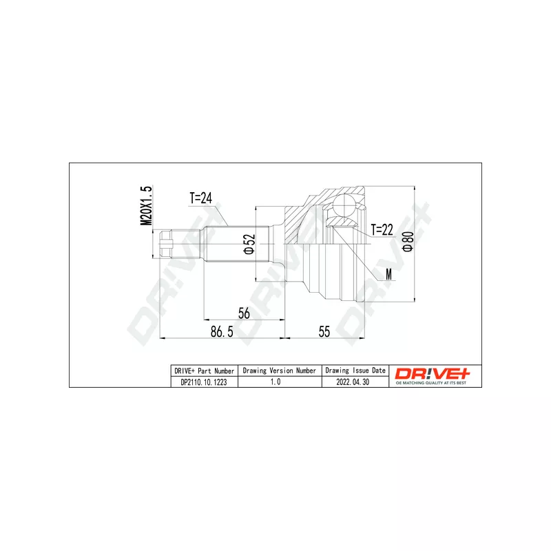 Embout de cardan avant (kit de réparation) Dr!ve+ DP2110.10.1223