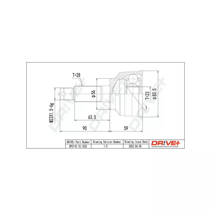 Embout de cardan avant (kit de réparation) Dr!ve+ DP2110.10.1225