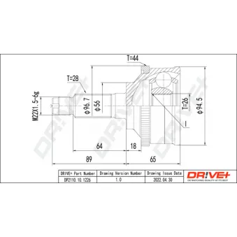 Embout de cardan avant (kit de réparation) Dr!ve+ DP2110.10.1226