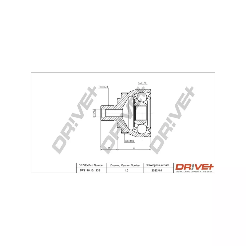 Embout de cardan avant (kit de réparation) Dr!ve+ DP2110.10.1233