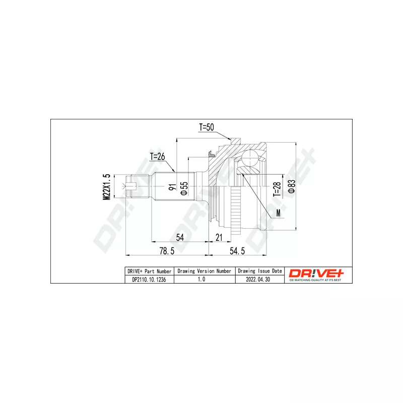 Embout de cardan avant (kit de réparation) Dr!ve+ DP2110.10.1236