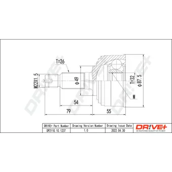 Embout de cardan avant (kit de réparation) Dr!ve+ DP2110.10.1237
