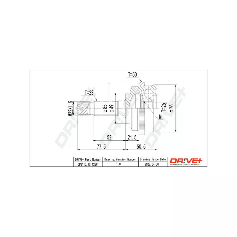 Embout de cardan avant (kit de réparation) Dr!ve+ DP2110.10.1239