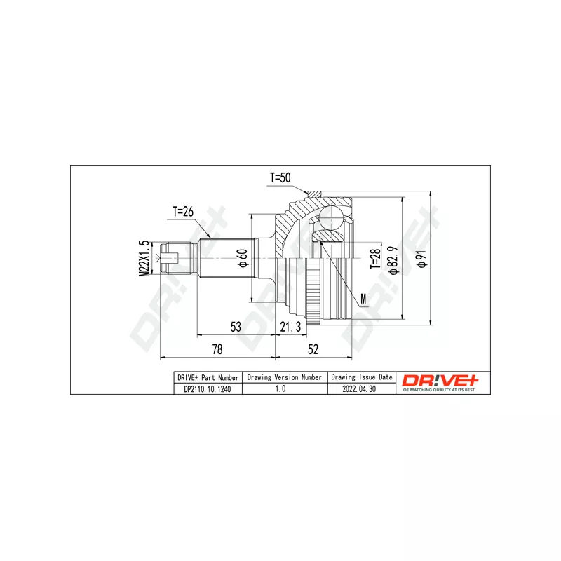 Embout de cardan avant (kit de réparation) Dr!ve+ DP2110.10.1240