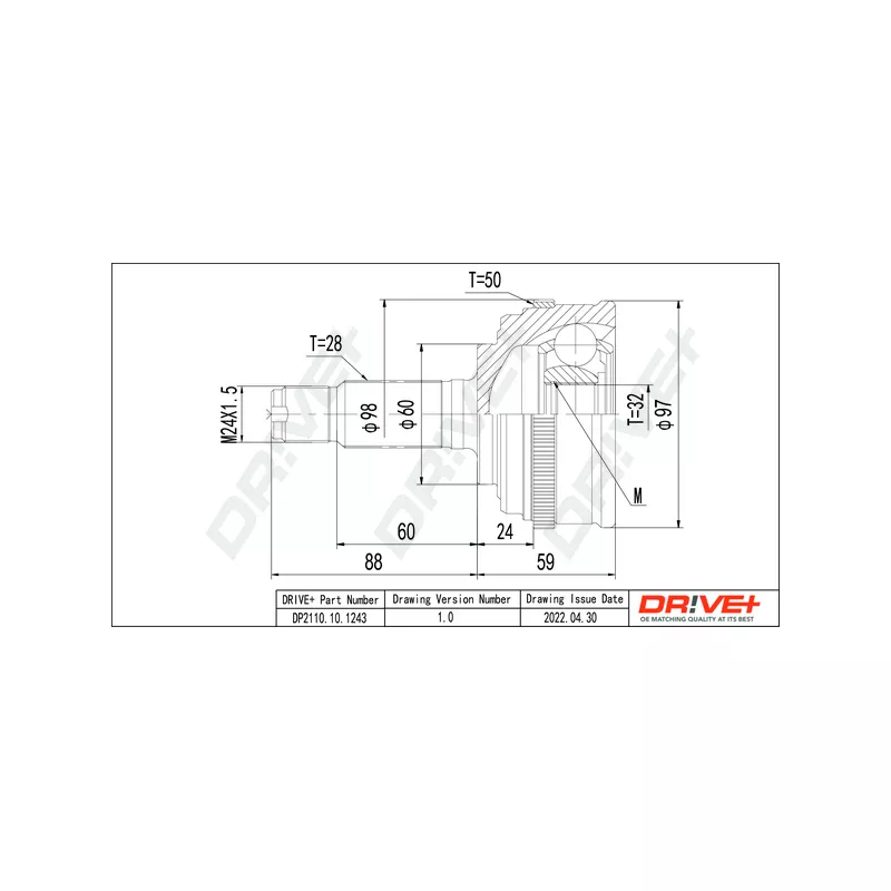 Embout de cardan avant (kit de réparation) Dr!ve+ DP2110.10.1243