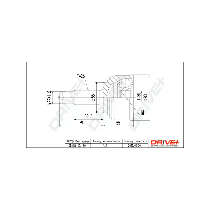Embout de cardan avant (kit de réparation) Dr!ve+ DP2110.10.1244