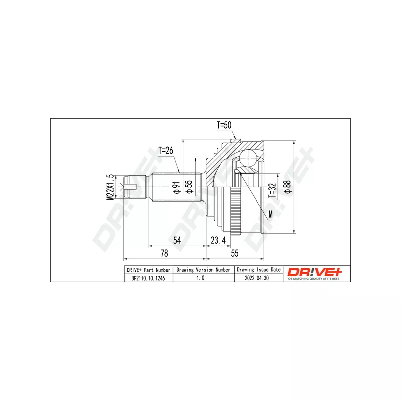 Embout de cardan avant (kit de réparation) Dr!ve+ DP2110.10.1246