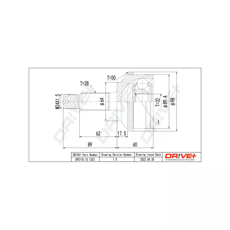 Embout de cardan avant (kit de réparation) Dr!ve+ DP2110.10.1253