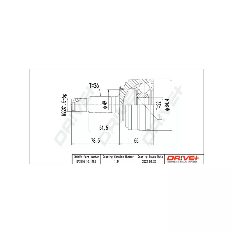 Embout de cardan avant (kit de réparation) Dr!ve+ DP2110.10.1254