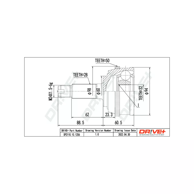 Embout de cardan avant (kit de réparation) Dr!ve+ DP2110.10.1256