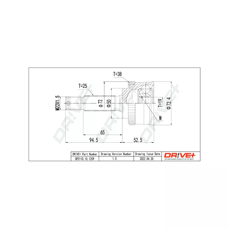 Embout de cardan avant (kit de réparation) Dr!ve+ DP2110.10.1259