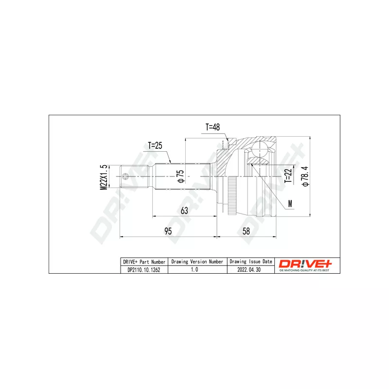 Embout de cardan avant (kit de réparation) Dr!ve+ DP2110.10.1262