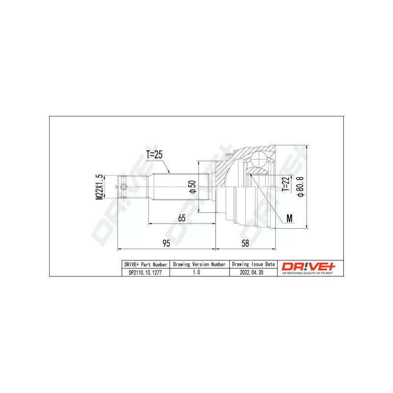 Embout de cardan avant (kit de réparation) Dr!ve+ DP2110.10.1277