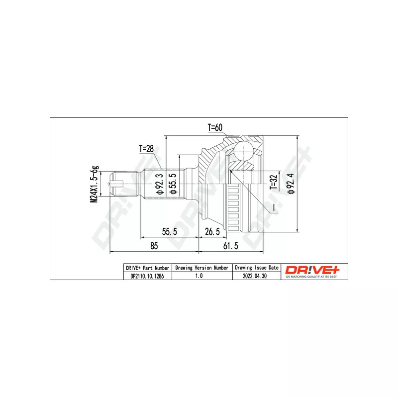 Embout de cardan avant (kit de réparation) Dr!ve+ DP2110.10.1286