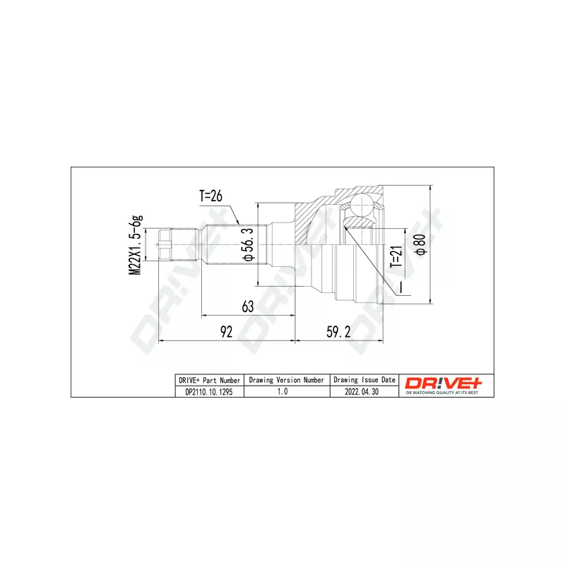 Embout de cardan avant (kit de réparation) Dr!ve+ DP2110.10.1295