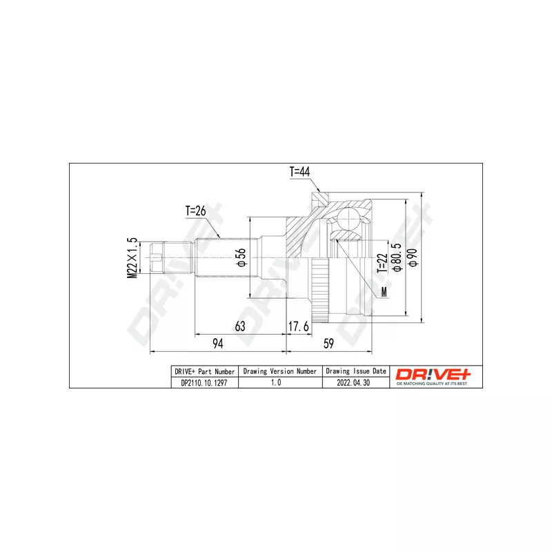 Embout de cardan avant (kit de réparation) Dr!ve+ DP2110.10.1297