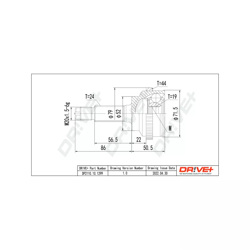 Embout de cardan avant (kit de réparation) Dr!ve+ DP2110.10.1299