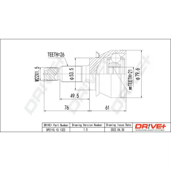 Embout de cardan avant (kit de réparation) Dr!ve+
