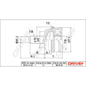Embout de cardan avant (kit de réparation) Dr!ve+