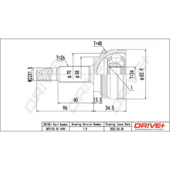 Embout de cardan avant (kit de réparation) Dr!ve+