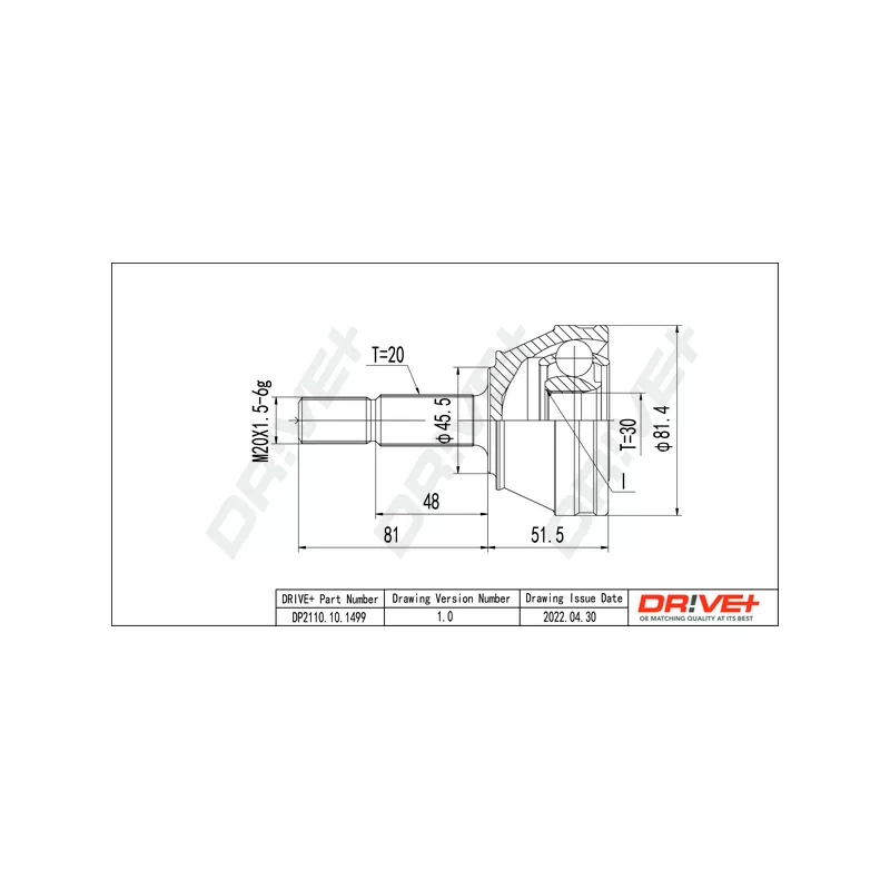 Embout de cardan avant (kit de réparation) Dr!ve+ DP2110.10.1499