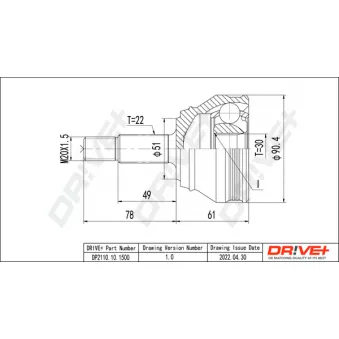 Embout de cardan avant (kit de réparation) Dr!ve+ DP2110.10.1500