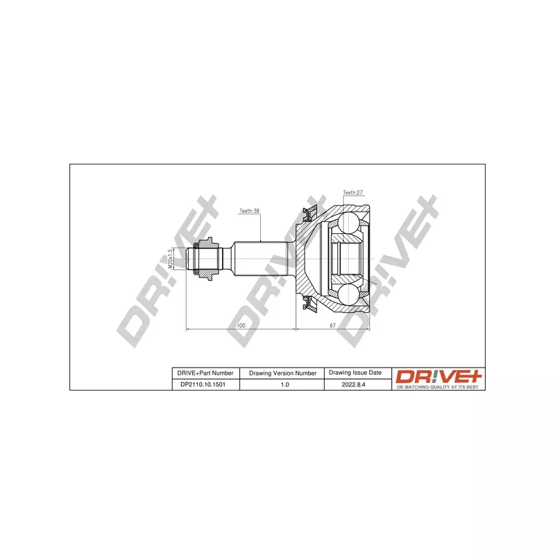 Embout de cardan avant (kit de réparation) Dr!ve+ DP2110.10.1501