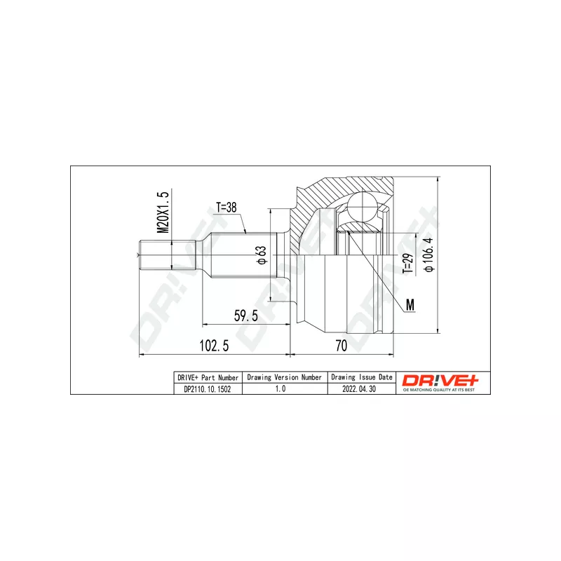 Embout de cardan avant (kit de réparation) Dr!ve+ DP2110.10.1502