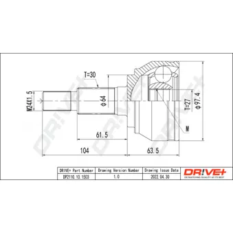 Embout de cardan avant (kit de réparation) Dr!ve+