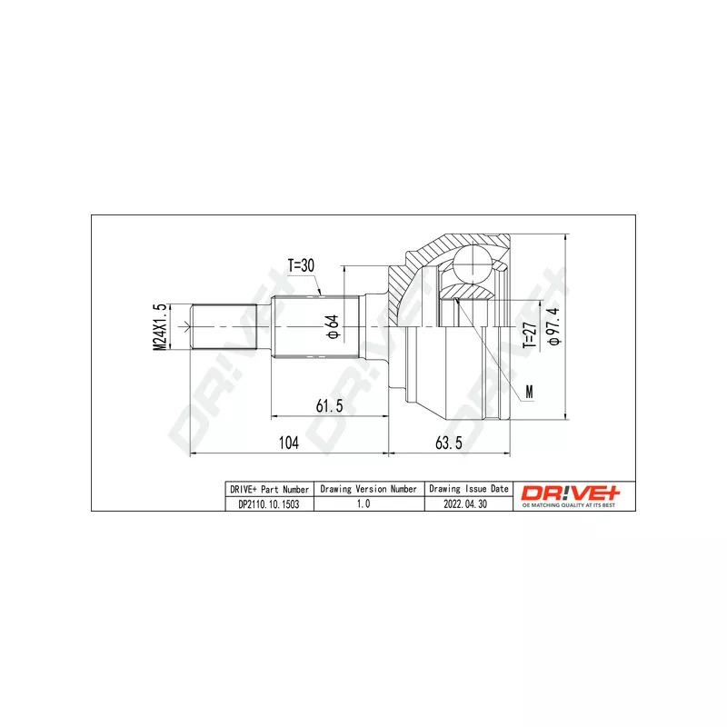 Embout de cardan avant (kit de réparation) Dr!ve+ DP2110.10.1503