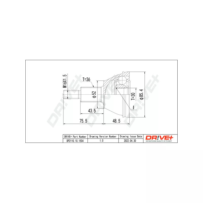 Embout de cardan avant (kit de réparation) Dr!ve+ DP2110.10.1504