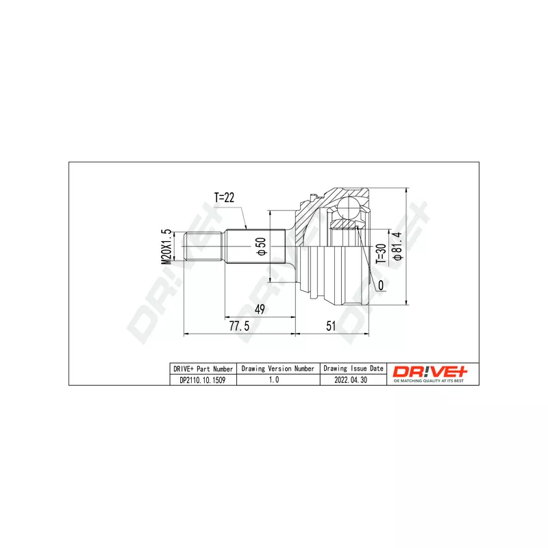 Embout de cardan avant (kit de réparation) Dr!ve+ DP2110.10.1509