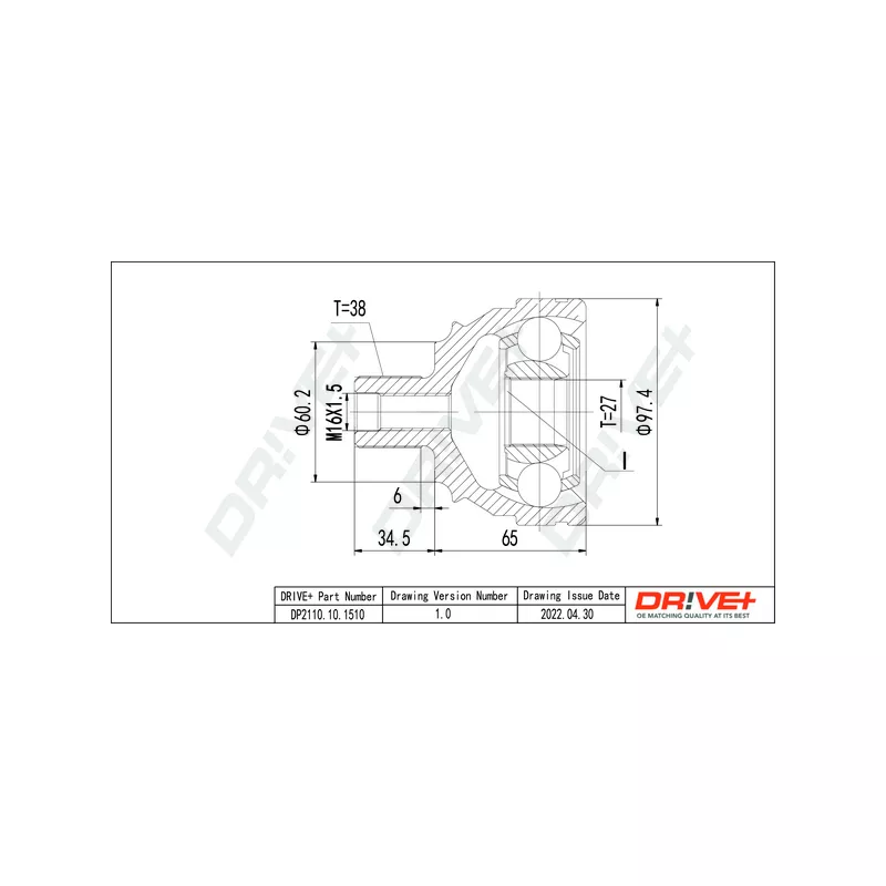 Embout de cardan avant (kit de réparation) Dr!ve+ DP2110.10.1510