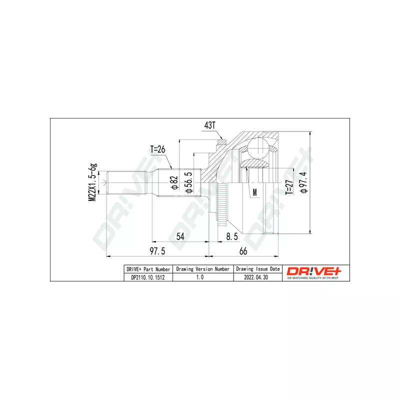 Embout de cardan avant (kit de réparation) Dr!ve+ DP2110.10.1512