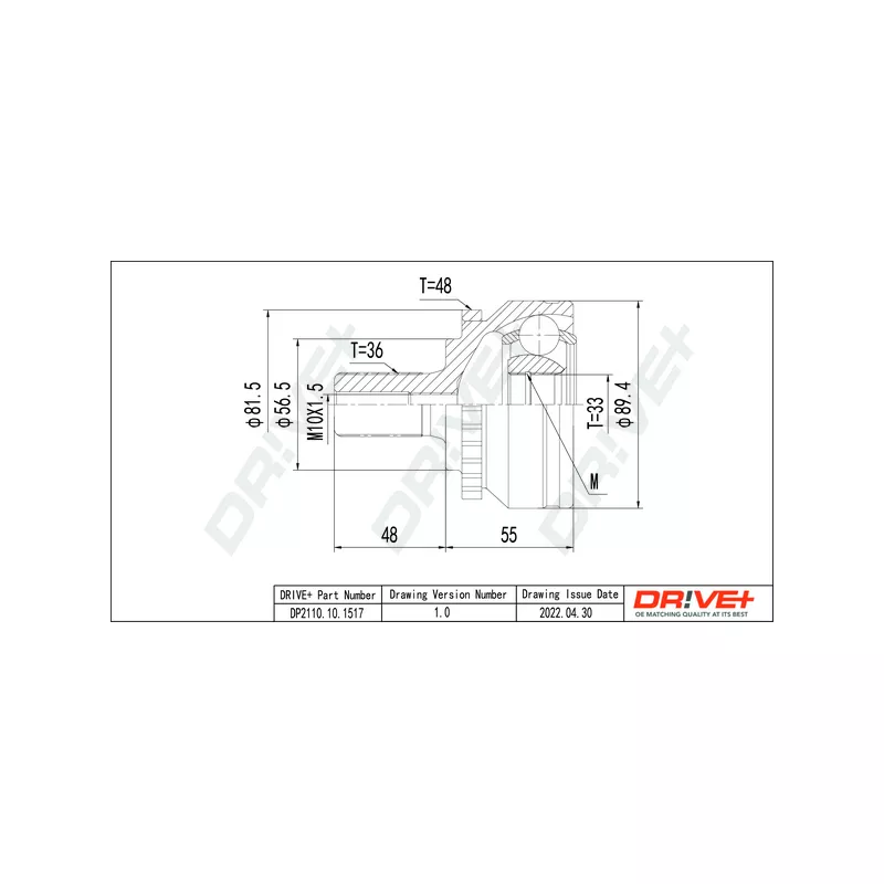 Embout de cardan avant (kit de réparation) Dr!ve+ DP2110.10.1517