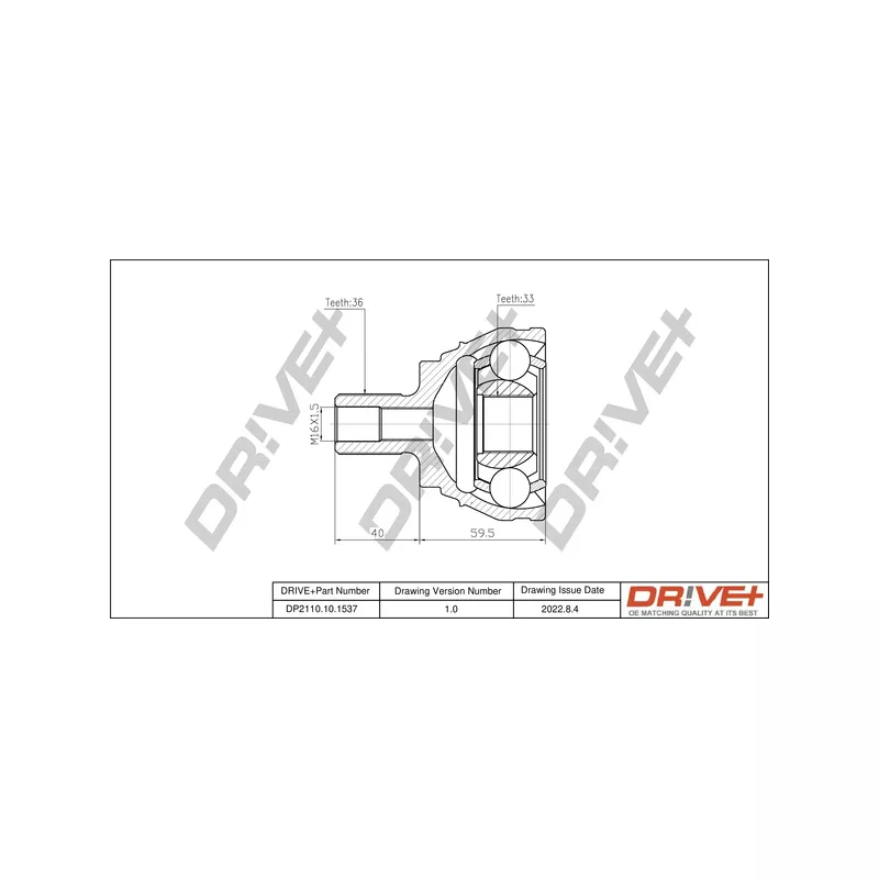 Embout de cardan avant (kit de réparation) Dr!ve+ DP2110.10.1537