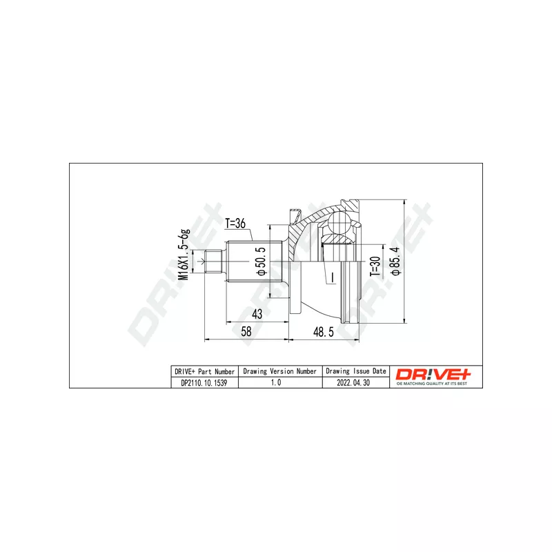 Embout de cardan avant (kit de réparation) Dr!ve+ DP2110.10.1539