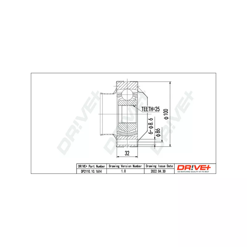 Embout de cardan avant (kit de réparation) Dr!ve+ DP2110.10.1614