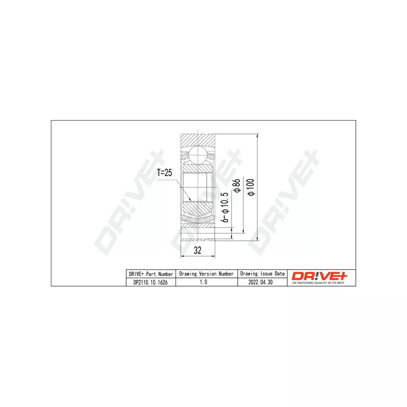 Embout de cardan avant (kit de réparation) Dr!ve+ DP2110.10.1626