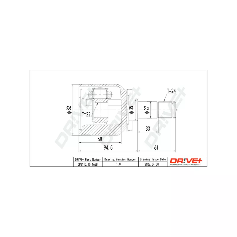 Embout de cardan avant (kit de réparation) Dr!ve+ DP2110.10.1638