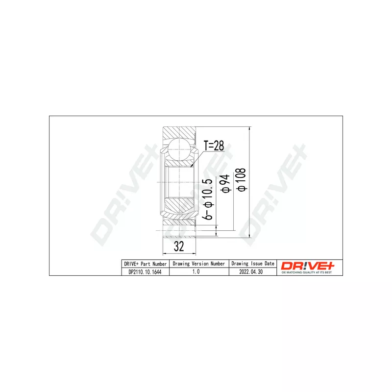 Embout de cardan avant (kit de réparation) Dr!ve+ DP2110.10.1644